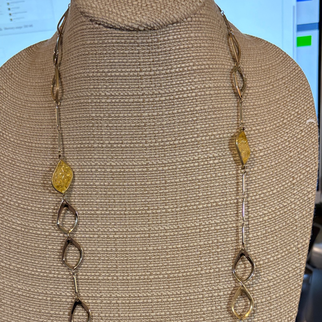 Kenneth Cole Gold Necklace With Yellow Details 27$